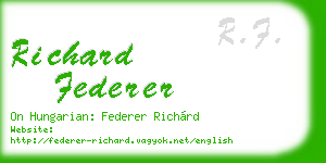 richard federer business card
